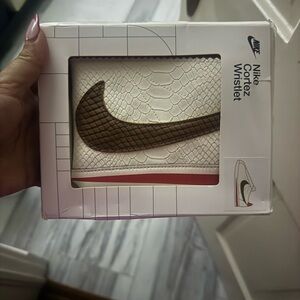 Nike Cortez Wristlet with Brown and Red Accents